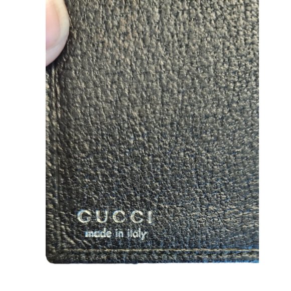 AUTHENTIC RARE VINTAGE GUCCI LONG BLACK WALLET WITH ENAMEL CLASP $895 - Picture 2 of 9